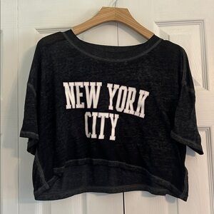 Aeropostale Black Crop Boyfriend Tee